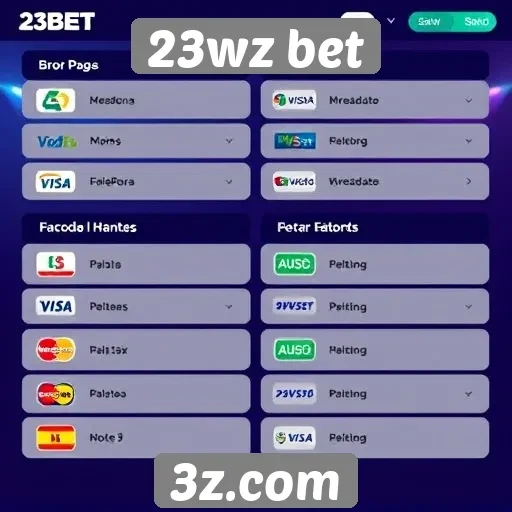Métodos de pagamento aceitos no 23wz bet